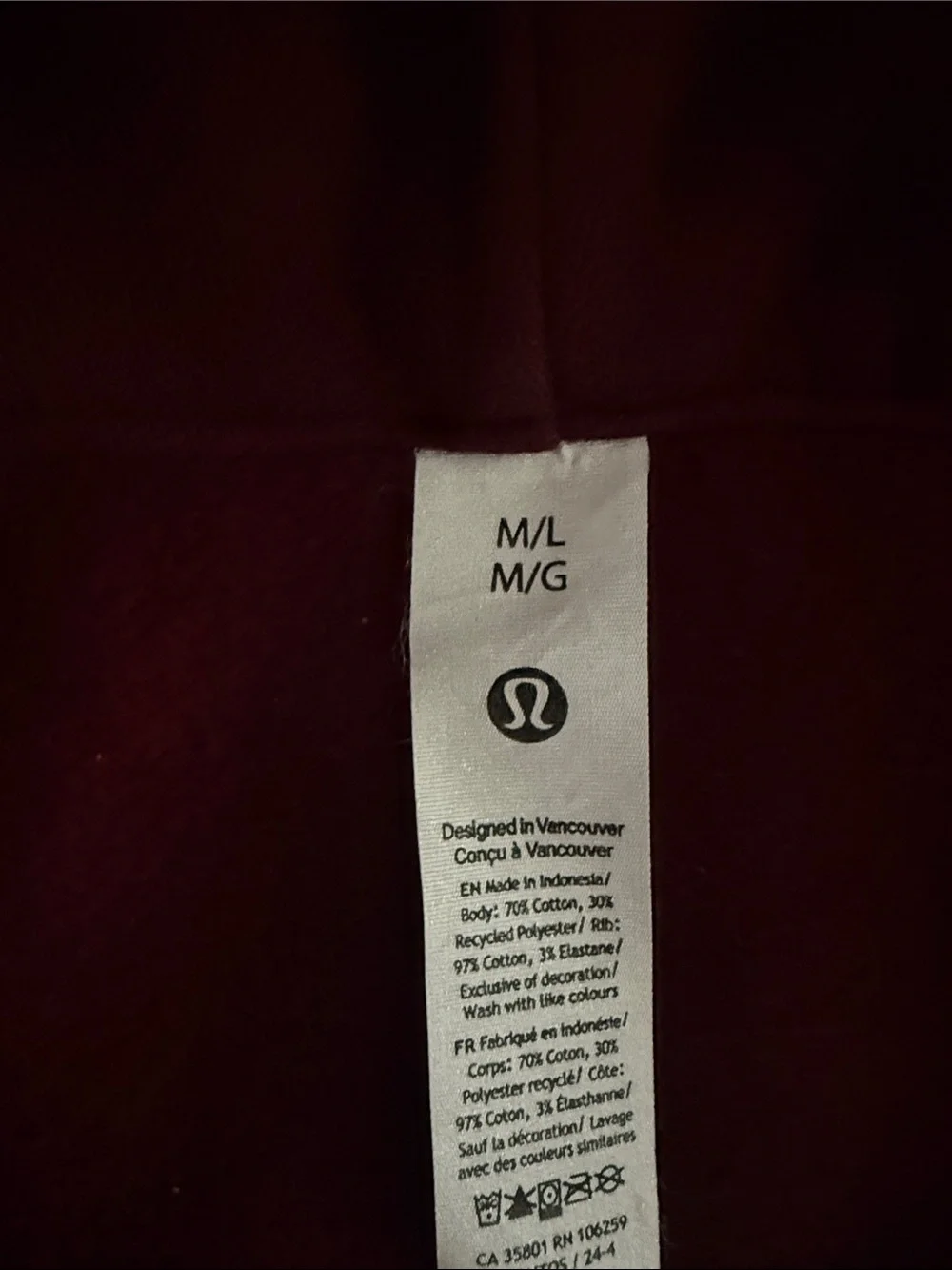 lululemon athletica Hoodie in Burgundy - Picture 2 of 3